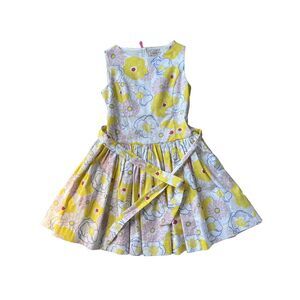 J Crew - Crew Cuts - Kids Flower Dress Size 8 Yellow Beautiful Mint!!!